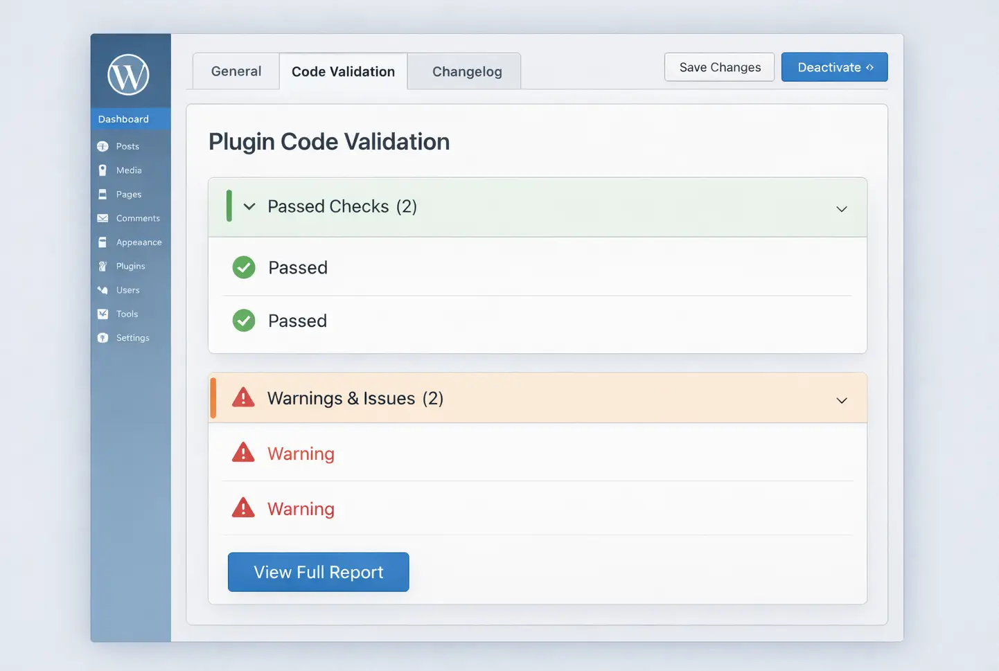 WordPress Plugin Check Plugin im Einsatz