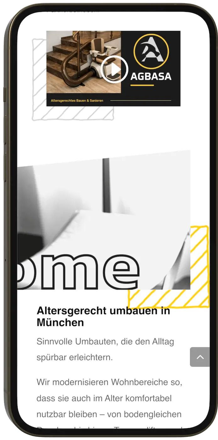 Video-Vorschau mit Treppenlift auf der AGBASA Website