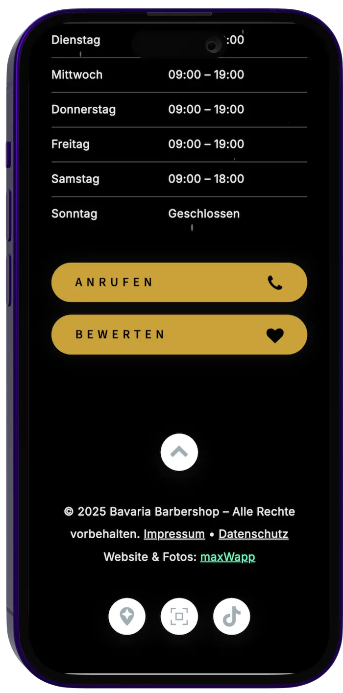 Aufruf zur Barbershop Website München
