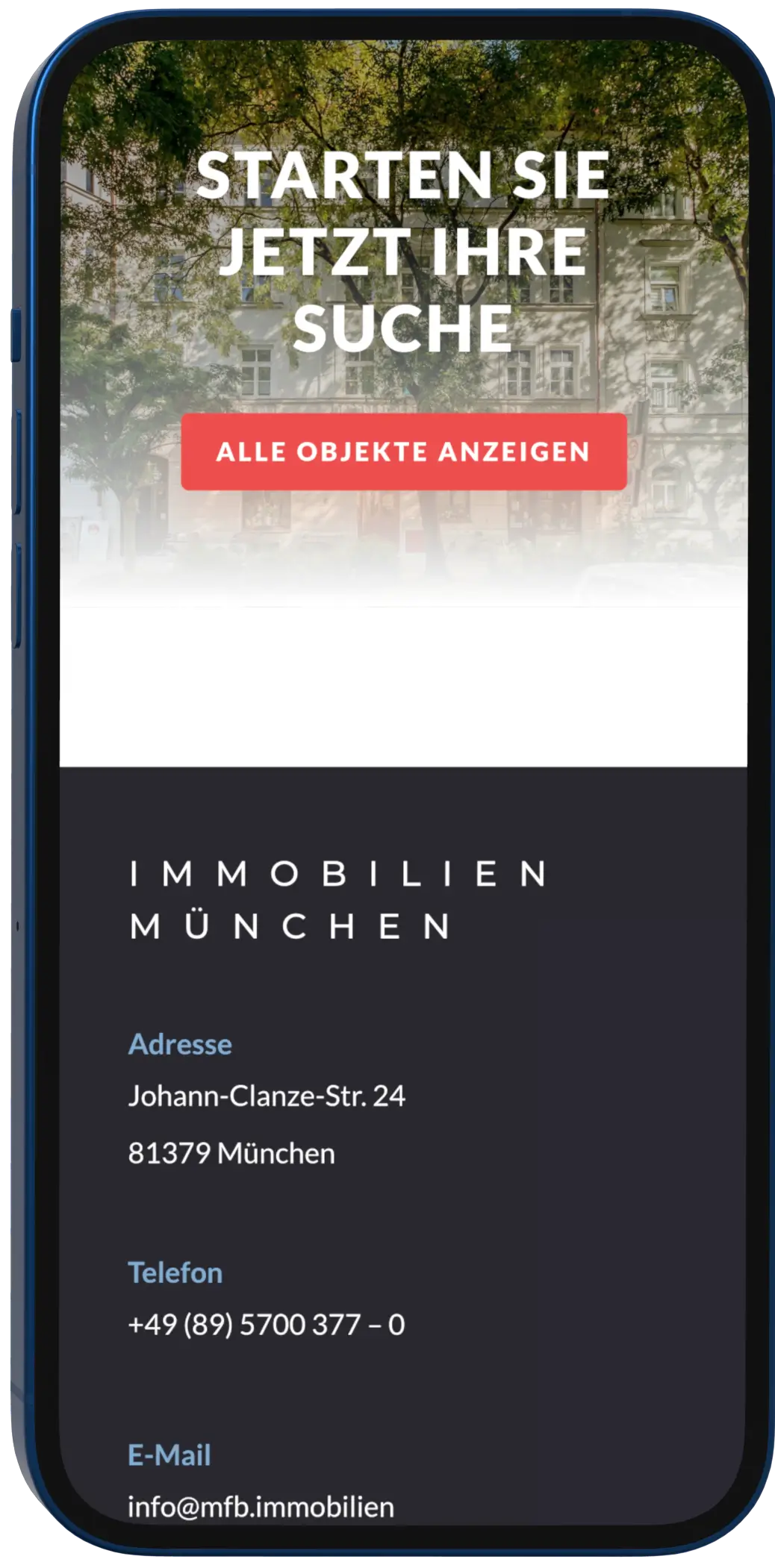 Immobilien Website Screenshot