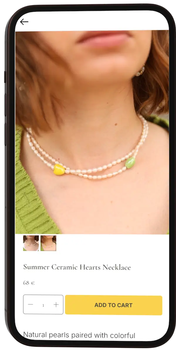 Mobile Produktseite – Necklace auf dem iPhone