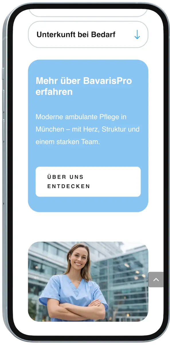 WordPress Website Referenz für einen Pflegedienst