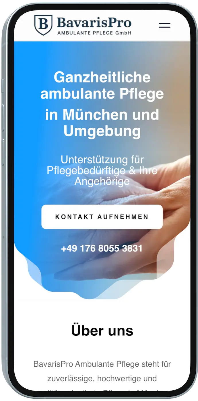 Project Pflegedienst Website München – BavarisPro
