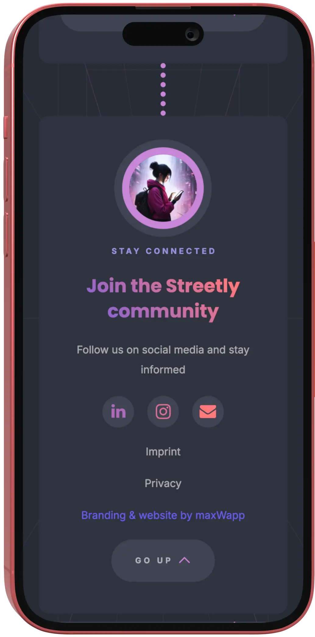 Contact & Community Section on Streetly Website