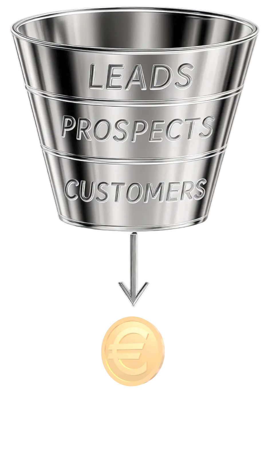 Sales-Funnel Icon für Leads, Conversion und Umsatz