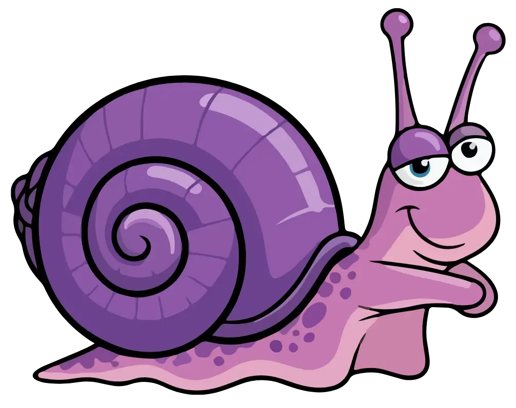 Illustration: Schnecke als Symbol für langsame Ladezeit