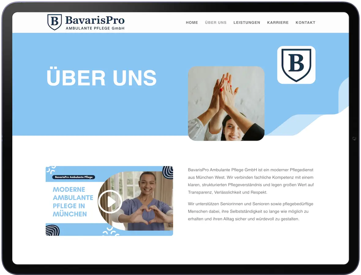 WordPress Website mit individuell produzierten Fotos und Video-Content